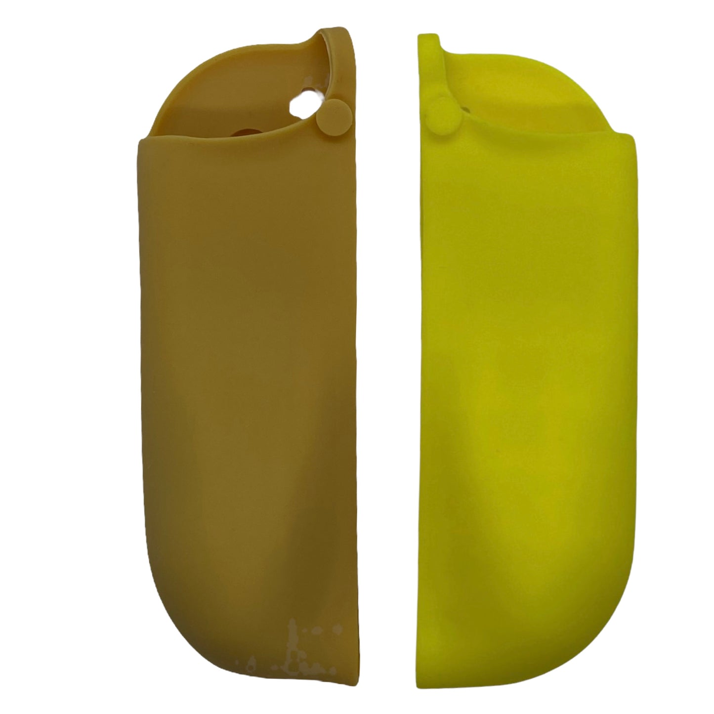 Jendore Coque de protection en silicone pour Nintendo Switch Joy-con jaune et marron clair avec poignées pour pouce de dessin animé