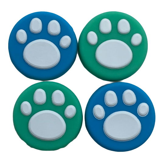 Jendore Bleu Vert 4Pcs Paw Silicone Thumb Grip Caps pour Nintendo Switch