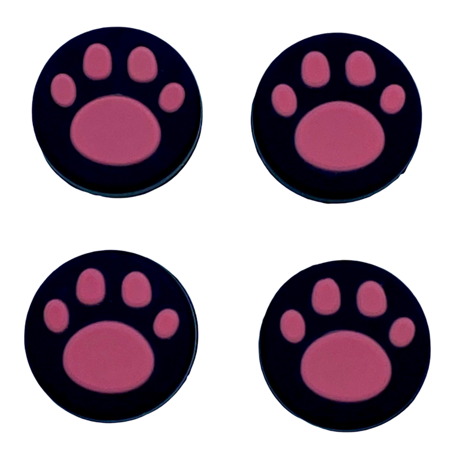 JenDore - 4 tapas de silicona para agarre de pulgar, color rosa y negro, para Nintendo Switch