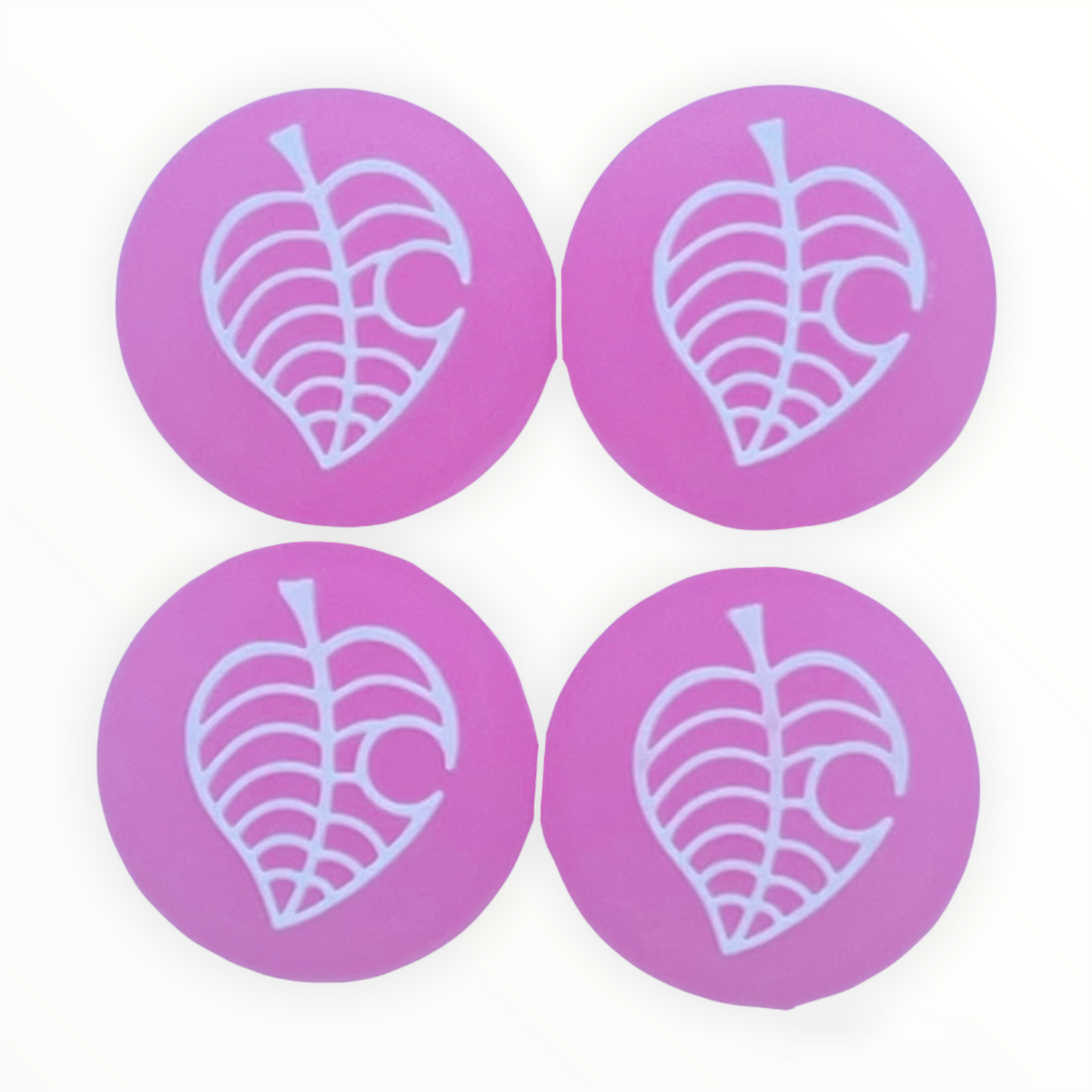 Jendore Pink Leaf 4Pcs Capuchons de poignée en silicone pour Nintendo Switch