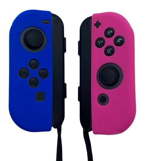 Jendore Coque de protection en silicone bleu et rose pour Nintendo Switch Joy-con