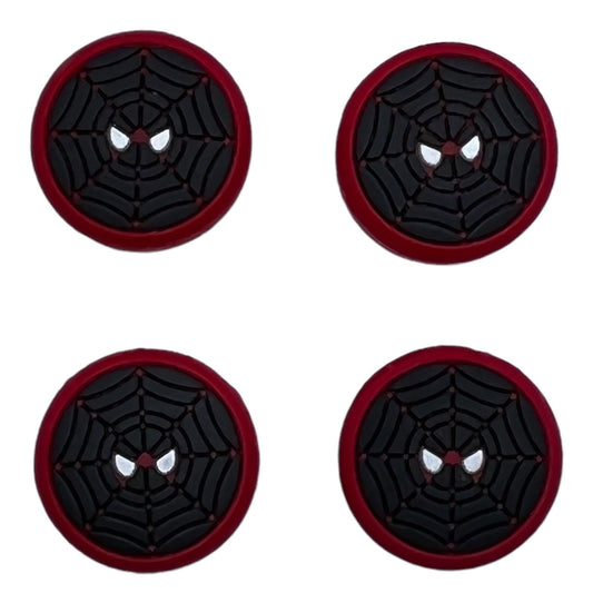 JenDore Noir Rouge Blanc Spider Eyes 4Pcs Capuchons de Poignée en Silicone pour Manette Nintendo Switch Pro, PS5, PS4 et Xbox 360