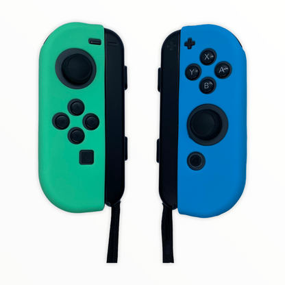 JenDore Fundas protectoras Joy-con de silicona azul y verde para Nintendo Switch