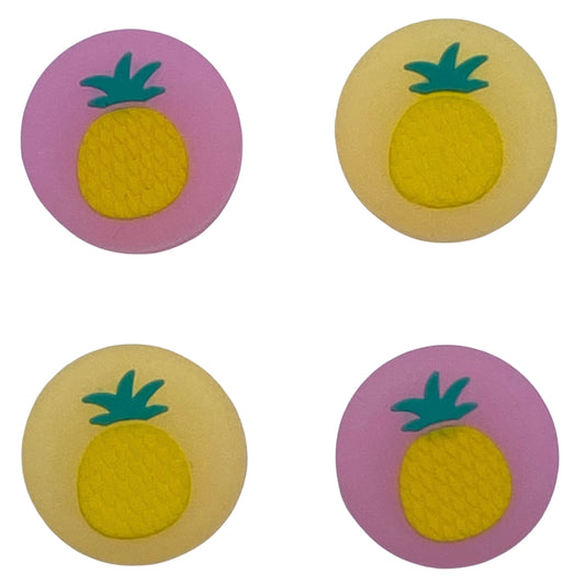 JenDore Jelly Pink Yellow Piñas Frutas 4 Piezas Tapas de Silicona para Agarre del Pulgar para Nintendo Switch