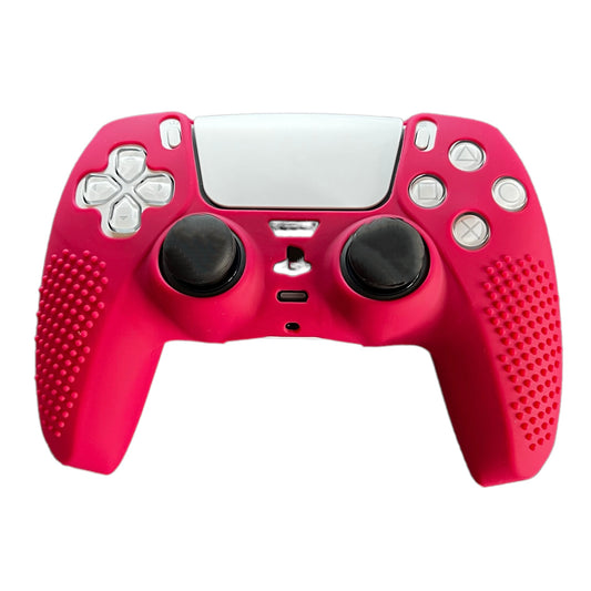 JenDore PS5 Controlador Rojo Rosa Funda protectora de silicona antideslizante