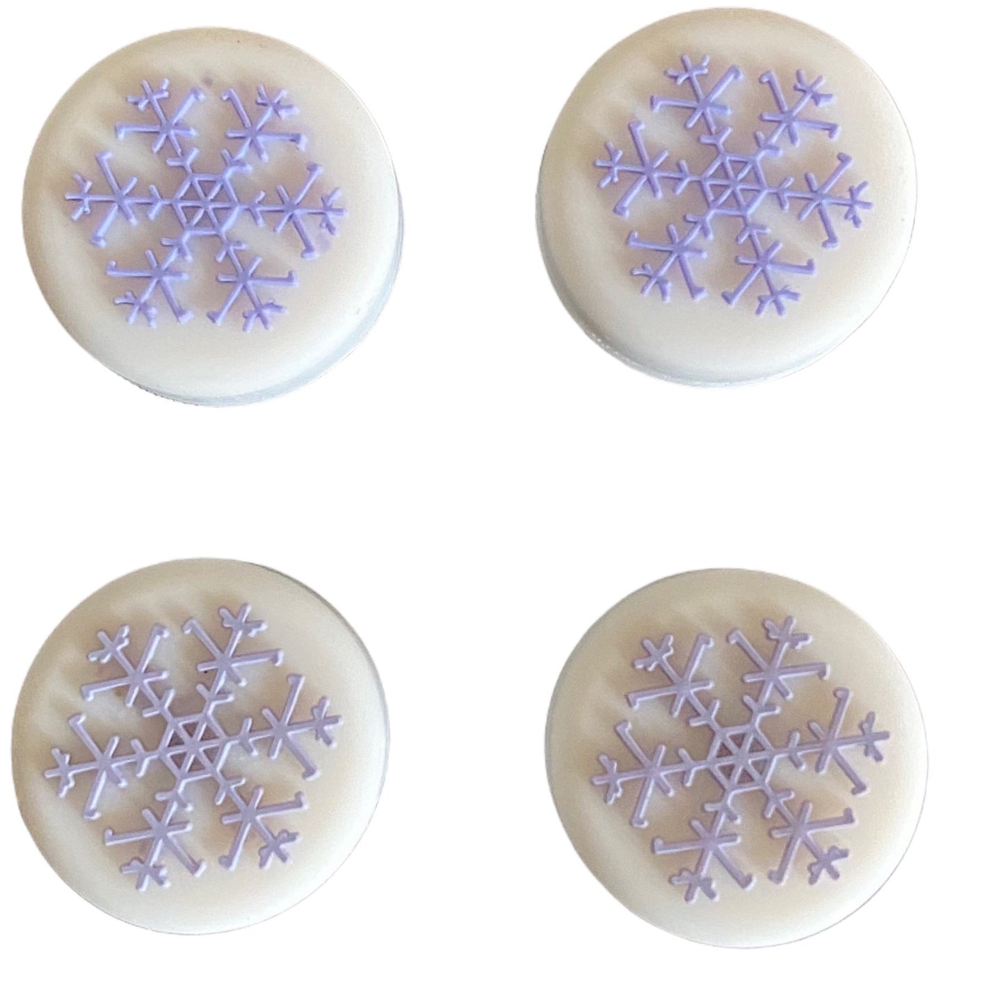 JenDore Purple White 4Pcs Snowflake Silicone Thumb Grip Caps for Nintendo Switch