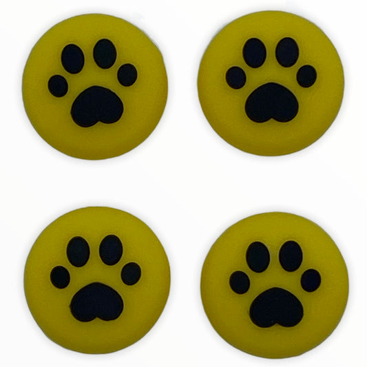 Jendore Jaune Doré et Noir 4Pcs Paw Silicone Thumb Grip Caps pour Nintendo Switch