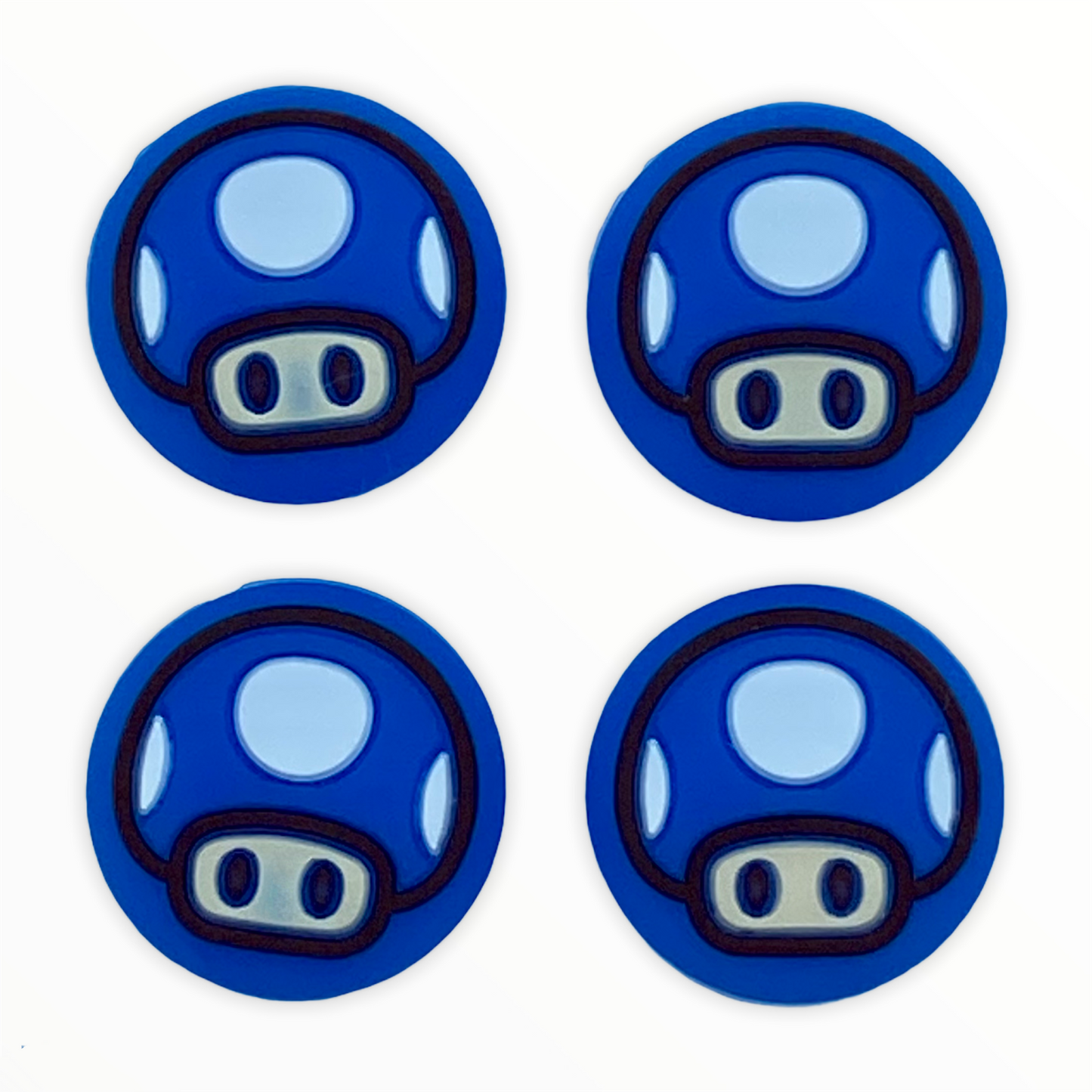 JenDore Blue Mushroom 4pcs Silicone Thumb Grip Caps for Nintendo Switch