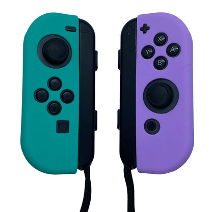 JenDore Fundas protectoras Joy-con de silicona púrpura verde azulado y lavanda para Nintendo Switch