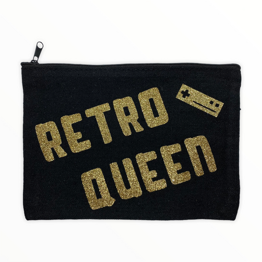 Trousse à maquillage en toile pour jeux vidéo Retro Queen 7,8 x 4,7