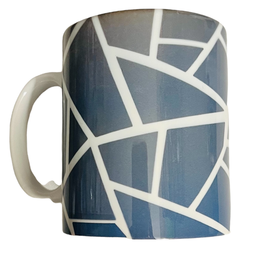 JenDore Blue Geometric 12 oz. Coffee Tea Mug