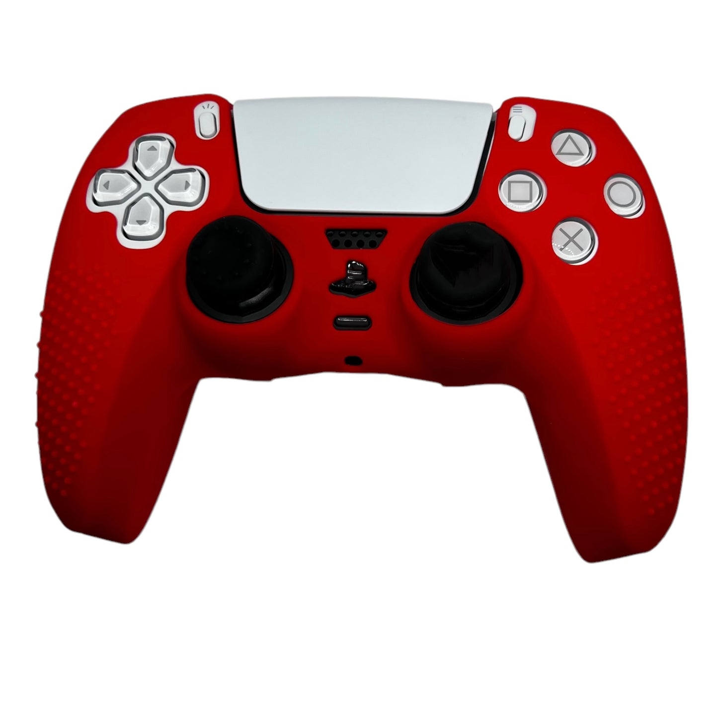 Jendore PS5 Controller Coque de protection en silicone antidérapante rouge 